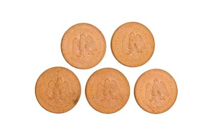 null Mexique

Lot composé de 5 pièces de 50 pesos or.

(1921- 1947)