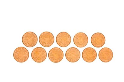 null Suisse - Vreneli 

Lot composé de 11 pièces de 20Frs or.

(L 1935 B)