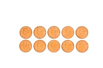 null Suisse- Vreneli 

Lot composé de 10 pièces de 20Frs or

(L 1935 B)