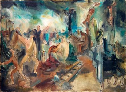 Charles BLANC (1896-1966) Crucifixion, 1928
Huile sur toile, signée et datée en bas...