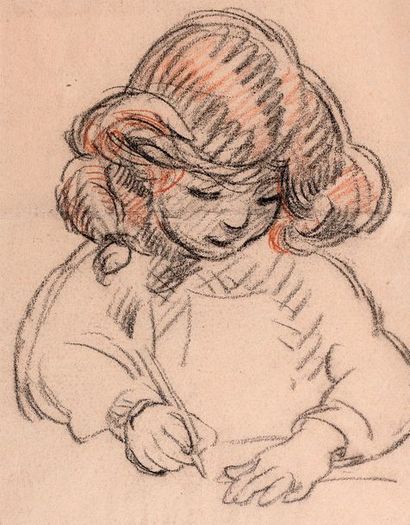 Attribué à Louis VALTAT (1869-1952) Portrait de petite fille
Technique mixte sur...