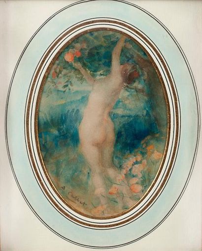 Antoine CALBET (1860-1944) Nu au jardin
Aquarelle, signée en bas à gauche
17.5 x...