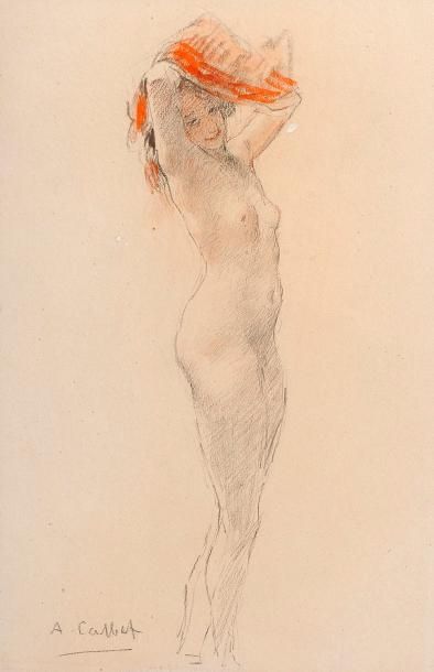 Antoine CALBET (1860-1944) Nu
Crayon et aquarelle sur papier, signé en bas à gauche
23.5...