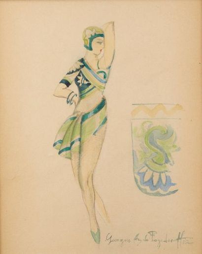 Georges DE POGEDAIEFF (1897 - 1971) Projet de costume pour une danseuse
Aquarelle...