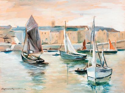 Maurice MÉNARDEAU (1897-1977) Le port
Gouache et aquarelle sur carton, signé en bas...