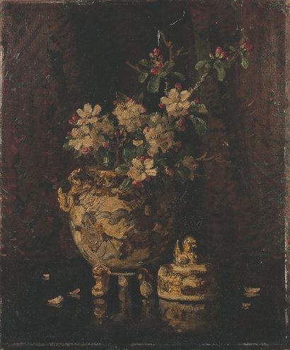 Pierre Eugène MONTEZIN (1874-1946) Bouquet de fleurs
Huile sur carton, signée en...