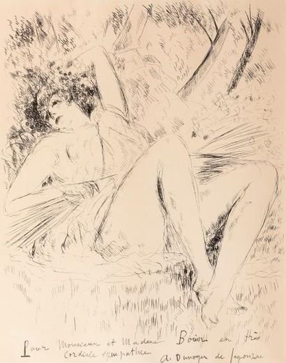 André Albert Marie DUNOYER DE SEGONZAC (1884-1974) Femme alanguie
Encre sur papier,...