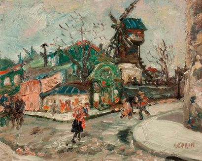 MARCEL FRANCOIS LEPRIN (1891-1933) Le Moulin de la galette
Huile sur toile, signée...