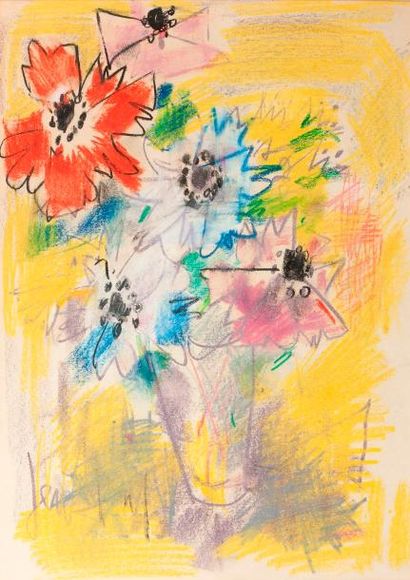 GEN PAUL (1895-1975) Bouquet de fleurs
Pastel sur papier, signé en bas à gauche
38.5...