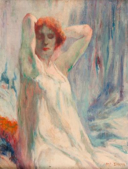 Antoine DAENS (1871-1946) Portrait de femme
Huile sur toile, signée en bas à droite
46...