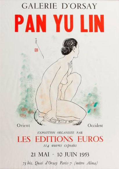 Pan YULIN (1895-1977) Affiche lithographique éditée à l'occasion de l'exposition...