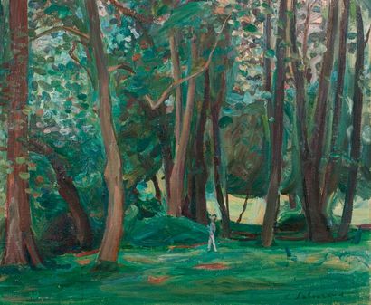 Emile SABOURAUD (1900-1996) Forêt
Huile sur toile, signée en bas à droite
60 x 72.5...