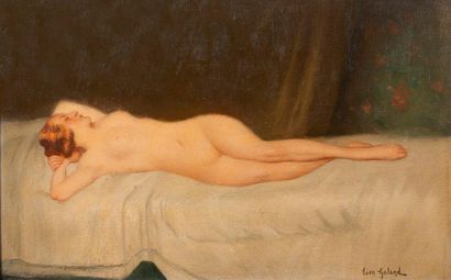 Léon Laurent GALAND (1872-1960) Nu
Huile sur toile, signée en bas à droite
50 x 73...