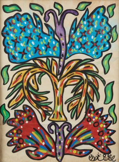 MAHIEDDINE BAYA (1931-1998) Les arbres, 1981
Gouache sur papier, signée en bas à...
