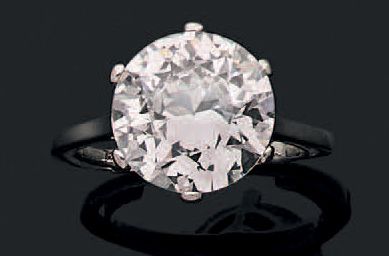 null Bague en platine (950) sertie d'un diamant demi taille.
Tour de doigt: 53
Pb:...