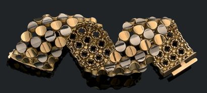 VAN CLEEF and ARPELS Bracelet articulé en or jaune et gris 18K (750) composé d'une...
