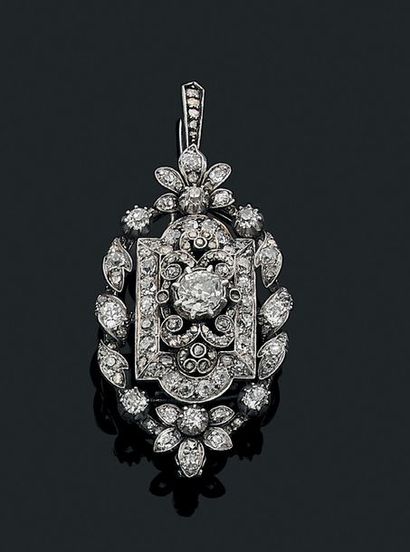 null Broche - pendentif "diamants"
Diamants de taille ancienne et taille rose, or...