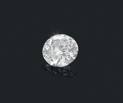 Bague solitaire 
Round old cut diamond, platinum (950). Pb : 4.5 gr - Td. : 55. Accompanied...