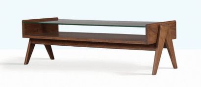 Pierre Jeanneret (1896-1967) Table dite Coffee table
Teck, verre
38 x 120 x 45.5...