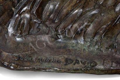 JOSE MARIA DAVID (1944-2015) Lévrier couché
Bronze, numéroté 4/8, signé sur la terrasse,...