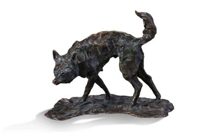 JOSE MARIA DAVID (1944-2015) Le loup debout
Bronze, numéroté 3/8, signé sur la terrasse,...