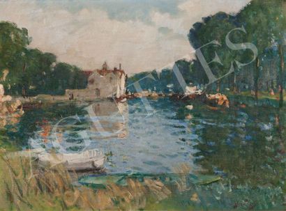 Pierre-Eugène MONTÉZIN (1874-1946) Les étangs de la Reine Blanche à Chantilly
Huile...