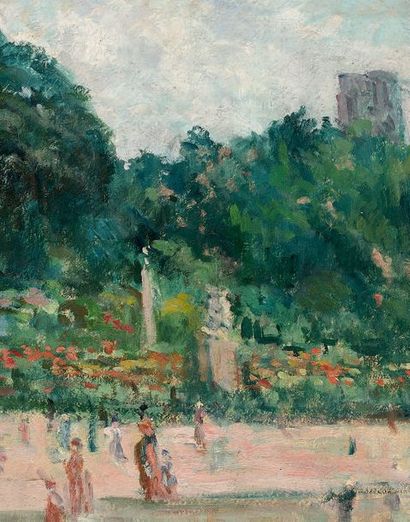Maximilien Luce (1858-1941) Le Jardin du Luxembourg, vers 1931
Huile sur papier marouflé...