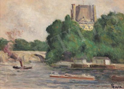 Maximilien Luce (1858-1941) La Seine au Pavillon Marsan
Huile sur papier marouflé...
