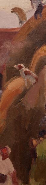 Jules Emile ZINGG (1882-1942) Le battage du blé
Huile sur toile, signée en bas à...