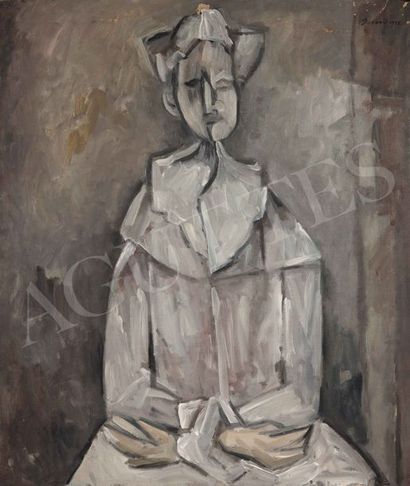 DULIO BARNABE DIT DUBÉ (1914-1961) Pierrot blanc, 1952
Huile sur toile, signée et...