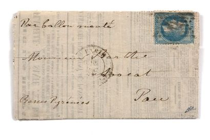 + 5 DECEMBRE 1870
20c lauré (défaut de dentelure)...