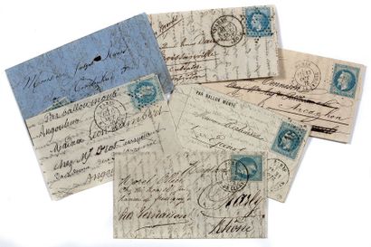 null + BALLONS D'OCTOBRE 1870
Ensemble de 38 lettres ou cartes postales, dont 32...