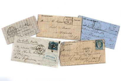 null + VILLE D'ORLEANS DE NOVEMBRE 1870
Ensemble de 11 lettres transportées par LA...