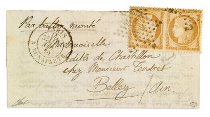 null 6 NOVEMBRE 1870
10c 10c Siège paire TETE-BECHE obl. Étoile 15 Paris rue
Bonaparte...