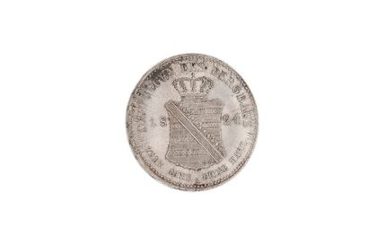 null Saxe
Frédéric Auguste - 1 thaler des mines - 1824 monnaie nettoyée 28gr