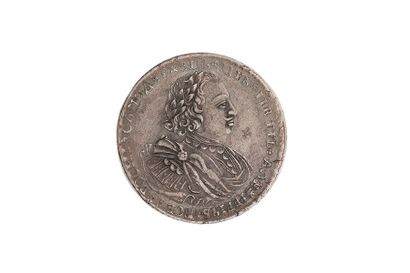 null Russie
Pierre I - 1 rouble - 1720 monnaie avec fêlures et rayures sur la joue,...
