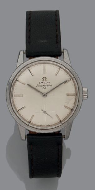 OMEGA Jumbo Vers 1950. Cornes de vache.
Modèle homme en or jaune 18K.
Cadran argenté,...