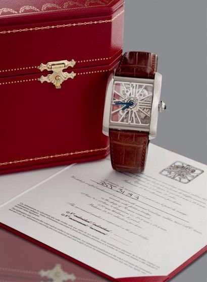 CARTIER TANK MC Squelette Palladium. Vers 2010. Série contemporaine. N°183.
Rare...