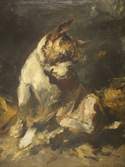 null Édouard ARMAND-DUMARESQ (1826-1895)

Bouledogue

Huile sur toile, signée en...