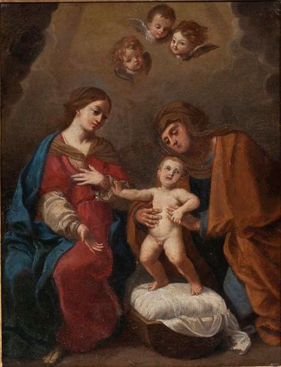 École PROVENCALE vers 1660 La Vierge avec saint Anne et l'Enfant Jésus
Cuivre
35...