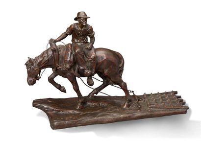 FREMIET Emmanuel 1824-1910 Chèvre et son chevreau
Bronze à patine dorée Signé
H:...