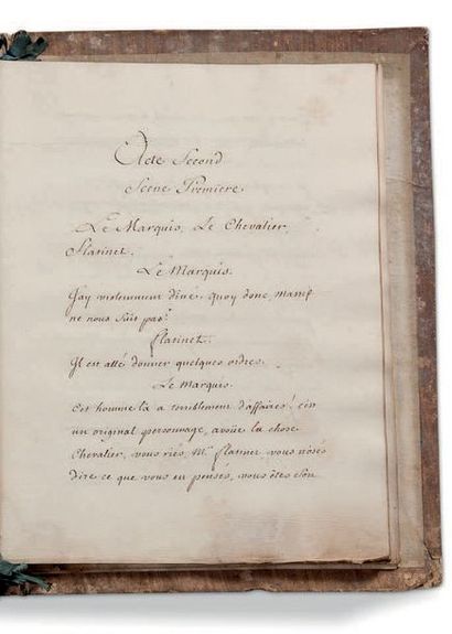COYPEL CHARLES-ANTOINE (1694- 1752) MANUSCRIT avec corrections autographes, Le Danger...