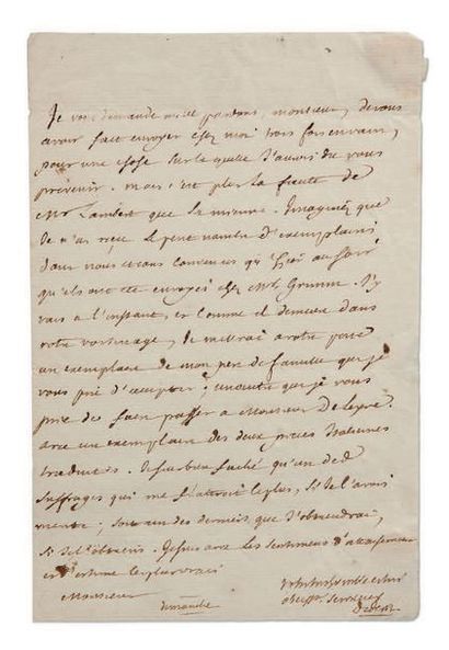 DIDEROT Denis (1713-1784) L.A.S. «Diderot», dimanche [novembre 1758], à Jean-
Baptiste...