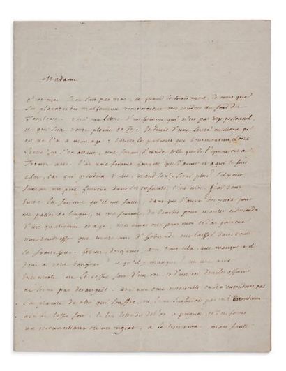 DIDEROT Denis (1713-1784) L.A.S. «Diderot», [Sèvres décembre 1777, à Suzanne NECKER];...