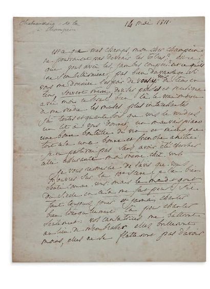 LA CHABEAUSSIÈRE ÉTIENNEXAVIER POISSON DE (1752-1820) L.A.S. «D.L.C.», 14 mai 1811,...