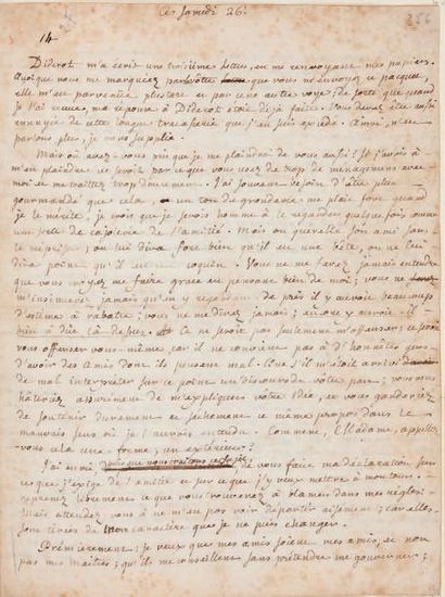 ROUSSEAU Jean-Jacques (1712-1778) CORRESPONDANCE de 61 lettres autographes, 1754-1758,...