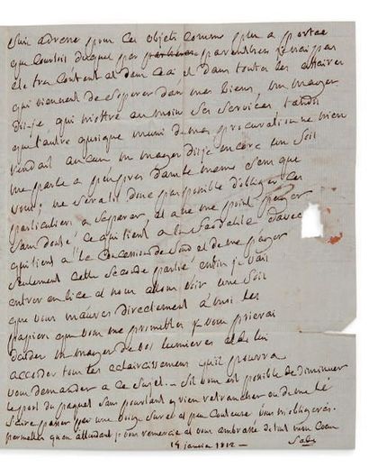 SADE DONATIEN-ALPHONSE-FRANÇOIS, MARQUIS DE (1740-1814) L.A.S. «Sade», [Charenton]...