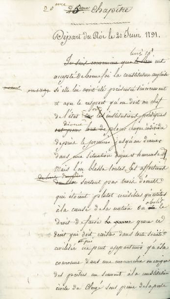 STAËL GERMAINE NECKER, BARONNE DE (1766-1817) MANUSCRIT autographe, [Considérations...