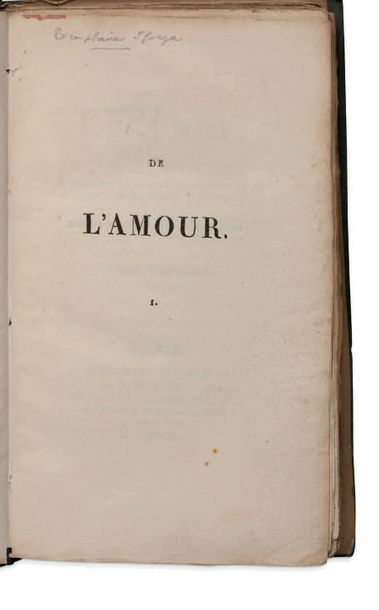 [HENRI BEYLE, DIT STENDHAL] (1783-1842) De L'Amour.
Par l'auteur de l'histoire de...