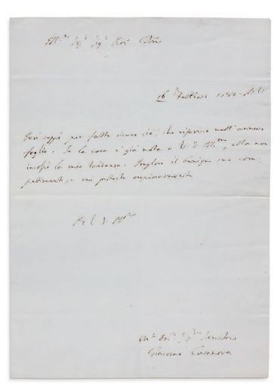 CASANOVA GIACOMO (1725-1798) L.A.S. «Giacomo Casanova», [Venise] 16 février 1780,...